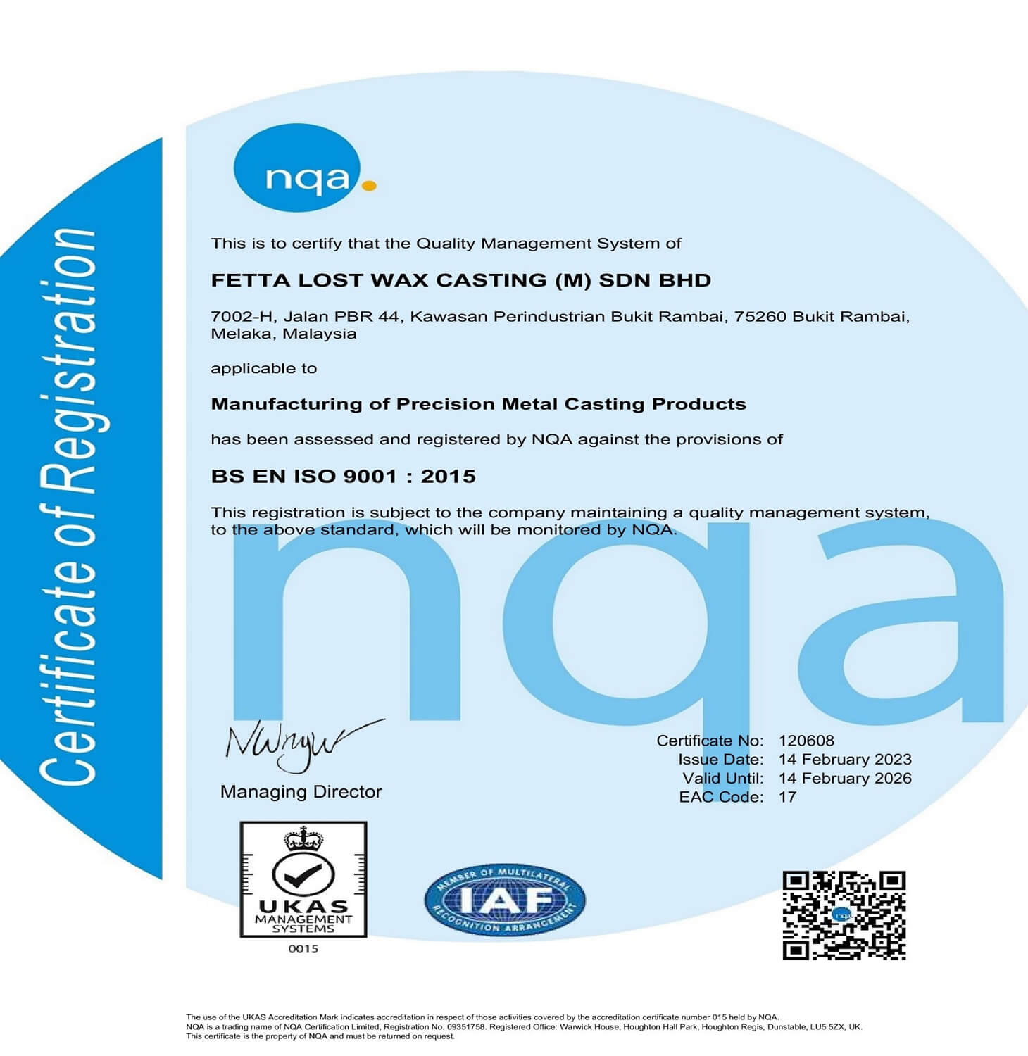 ISO 9001: 2015 Certification